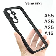 Case Samsung A55 A35 A25 A15 4G 5G Built-in Airbags Transparent Back Panel Matte Soft Frame Shockpro