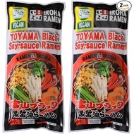 HALAL&VEGAN TOYAMA Black Soy-sauce Ramen Japanese style Menya Iroha, 2 servings x 2 bags, 3 bags [Se