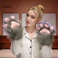 PTM Soft Cosplay Gloves - Warm Plush Furry Paws for Halloween & Role Play