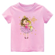 Baju Kaos Atasan Lengan Pendek Anak Perempuan Gambar Motif LITTLE PRINCESS Butik Anak Ceria