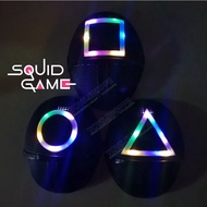 LED Light Squid Game Mask Cosplay Full Face Covering Masquerade Accessories Props Korea Squidgame Sq