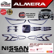 Nissan Almera 2016 2017 2018 2019 2020 OLD / OCT 2021 2022 2023 2024 Black Chrome Garnish Cover Thai