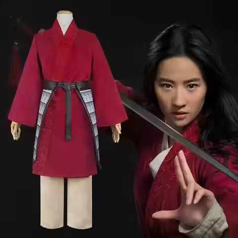 Hua Mulan Cosplay Costume Traditional Chinese Hanfu Outfit for Women Movie Character Ancient Dress P