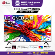 LG 65" 75" 85" QNED evo AI TV QNED92 MiniLED 144Hz Gaming Mode* Dolby Vision & HDR10 4K UHD 65QNED92