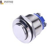 Silver 19mm 12V Waterproof Metal Car On Off Push Button Switch