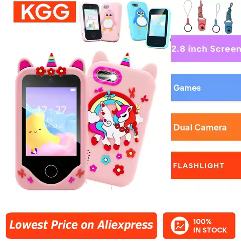 Kids Smart Phone Educational Toys Dual Camera Music Player Baby Phone 32G Memory with Lanyard Game L