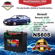 Münster Robust MF CMF NS60S | 55B24RS (45AH) Car Battery Bateri Kereta for Renault 19 RT 19RT TXE