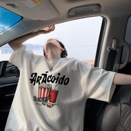 Boys Must-Have Printed Short-Sleeved T-Shirt Korean Version Hong Kong Style Harajuku Half-Sleeved Me