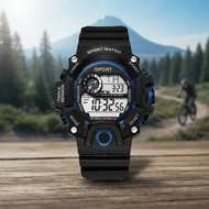 Men's Sports Watch with Night Light and LED Display, Tactical Design for Night Training Jam Tangan L