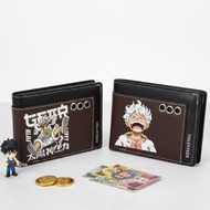Murazhshop - Minimalist Boys' Folding Wallet, Boys' Leather Wallet, Anime Character One Piece Luffy 