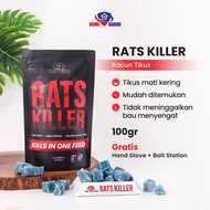 RATS KILLER 100gr Racun Tikus Mati Kering Tidak Berbau