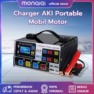 Charger AKI Portable Mobil Motor Automatic Smart Intelligent Chip 12V/24V Motor Mobil Smart Battery Charger Cas AKI Motor Dan Mobil/Casan AKI 12 Volt 24 Volt Universal E6f5