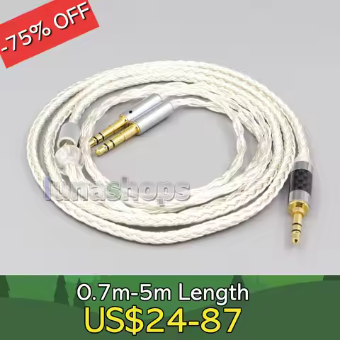 16 Core OCC Silver Plated Headphone Cable 7mm High Step For Beyerdynamic T1 T5P II AMIRON HOME Denon