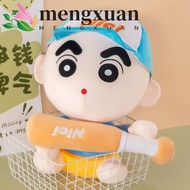 MENGXUAN Crayon Shin-chan Plush Toy, Fluffy Baseball Cap Crayon Shin-chan Plush Pillow, Cute Soft Cu