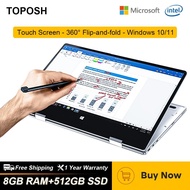 360° Rotating 11.6'' 16G Laptop Windows 10 Pro Touch Screen N4100 N6000 YOGA Notebook 2 In 1 Tablet Business Office Slim Netbook