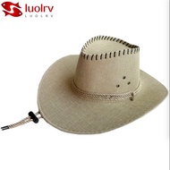 LUOLRV Top Hat, Tibetan Style Curved Brim Western Cowboy Hat, Ethnic Large Jazz Fedora Hats Outdoor 