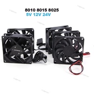 8cm 8010 8015 8025 2pin DC 5V 12v 24V 3pin 4pin xh 2.54 Brushless Cooling Fan 80x25mm Heatsink Radia
