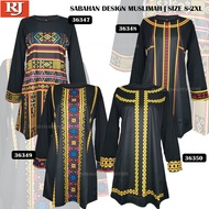 🔥HOT&amp;WHOLESALE🔥MUSLIMAH WOMAN DRESS BAJU BATIK JERSEY SABAH DUSUN TRADITIONAL MUSLIMAH DESIGN | Size S-2XL