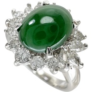 Size 11.5, Jadeite 1.17ct, Diamond 0.59ct, Platinum 900, 7.7g, Women's Ring [Used]