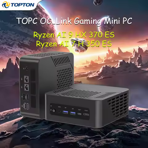 TOP Gaming Mini PC, AMD Ryzen AI 9 HX 370 ES, AI 7 H 350 ES, OCuLink USB4 2x PCIe, Windows11 WiFi6E,