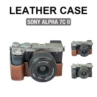 [Light Camera] Sony Alpha 7C-II PU Leather Camera Case Camera Protective Case with Strap FS001
