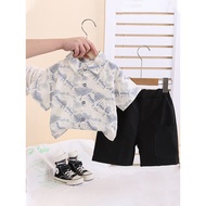 Child clothes suits shirt handsome kid clothes sets for boy Short sleeves cotton Baby Clothes Sets T
