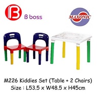 (B Boss) M-226 Maxonic Kids Study Table &amp; Chair Kids Table abc Meja Kerusi Budak Kiddies Set 1 Table + 2 Chairs