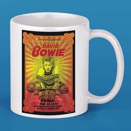 David Bowie 1973 Concert Poster in Ceramic Mug Glass