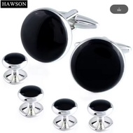 Cufflink Set + Kancing Kemeja Premium Aksesoris Kemeja HITAM Free Kotak Premium