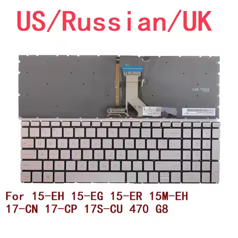 New US Russian UK Laptop Backlit Keyboard For HP 15-EH 15-EG 15-ER 15M-EH 17-CN 17-CP 17S-CU 470 G8 