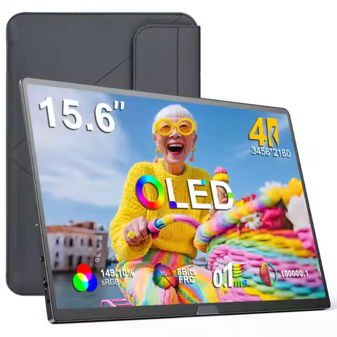 UPERFECT OLED Portable Monitor Second Screen 15.6" 4K 149% DCI-P3 100000:1 USB C External Display Fo