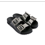 Zaxy Glam Partner Slide Dark Silver Black 37 | Melissa Jelly Sandals Jelly Bunny