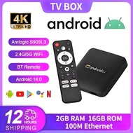 H96 Max Android14 Peti Tv 2gb 16gb Quad Core Amlogic S905l3 4k Uhd Wifi2.4g/5g&bt4.0 Set Perkhidmata