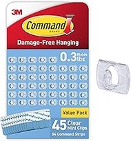 Command by 3M Mini Decorating Clips, Use 1 clip to hang 2 feet of lights, Organize Damage-Free, 45 C