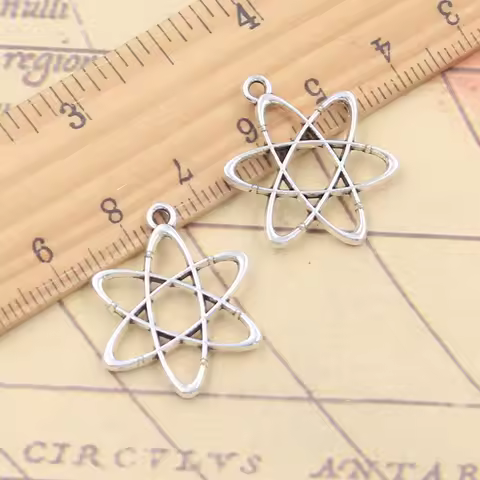 20pcs Charms Science Atomic Diagram 25x20mm Tibetan Silver Color Pendants Antique Jewelry Making DIY