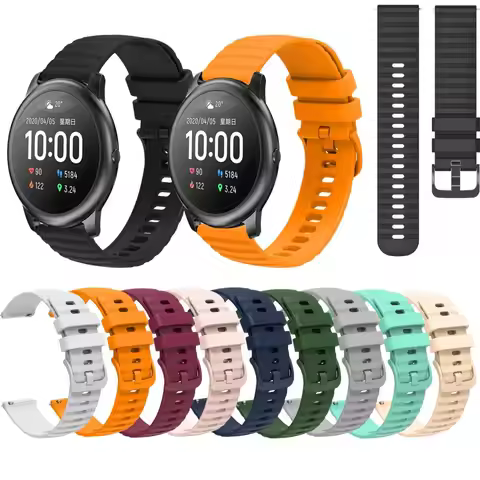 22MM Silicone Strap Watch Band For Xiaomi Haylou Solar LS05 Haylou RT LS05S Haylou RS3 LS04 Sport Ba