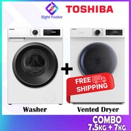 [FREE DELIVERY] TOSHIBA Inverter Washer 7.5kg + Vented Dryer 7kg TW-BH85S2M (INVERTER) TDH80SEM