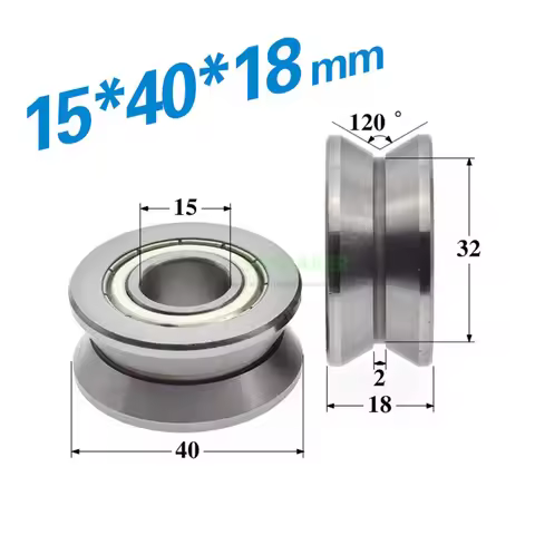 1pcs 15*40*18mm LV202-40 bearing wheel, LV series V groove pulley, 4cm inner diameter metal roller/t