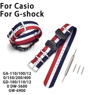22mm For Casio G-Shock GA-110/100/120/150/200/400 GD-100/110/120 DW-5600 GW-6900 Soft Nylon Watch Ba