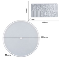 แม่พิมพ์เรซินนาฬิกาขนาดใหญ่14 ตัวเลขโรมันแม่พิมพ์นาฬิกาข้อมือสายซิลิโคนที่มีการเคลื่อนไหวแม่พิมพ์นาฬิกาสำหรับหล่ออีพ็อกซี่เรซินซิลิโคนอีกครั้ง