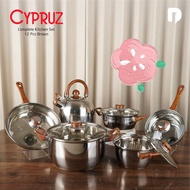 Panci Cypruz Stainless Steel Set 12 pcs
