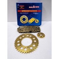 Y15ZR /FZ150I SPROKET SET (428H) GOLD SIAP RANTAI GO & GO