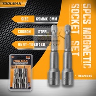 TOOLMAK Magnetic Socket Set 5pcs. 8mm/65mm (TMK20085)