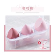 【MayCreate】 3件葫蘆水滴粉撲乾濕兩用海綿粉撲彩妝蛋糖果色美妝蛋化妝蛋化妝海綿化妝品收納架收納盒