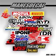Isi 24 Lembar Sticker Racing Hologram Sticker pack Sticker Sponsor Racing Sticker Motor Sticker Keci