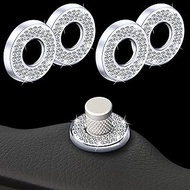 PAGOW 4PCS Car Inner Door Lock Pull Cover, Crystal Auto Interior Rod Bolt Accessories Decals Stickers Bling Decoration, Fit for Mercedes Benz C Class C200 C300 E Class E200 300 GLC 200 260 300, Silver