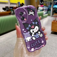 MHKEID Casing Hp OPPO A57 2022 A77 2022 A57s A57e A77s Case Pola Kuromi yang lucu transparan Silikon