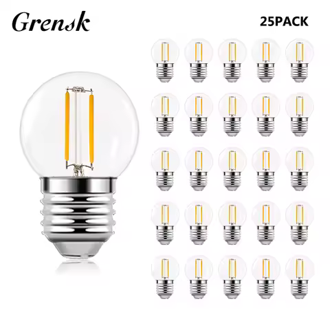 Vintage G40 LED Filament Bulb Light Lamp E27 Socket 220V 1W Warm White Edison LED String Replace Bul