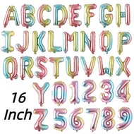 【Buy 5S$ Free One Gift Balloon Tape 1 Roll /100 Dots】16 inch English Letter A-Z Number 0-9 Gradient 