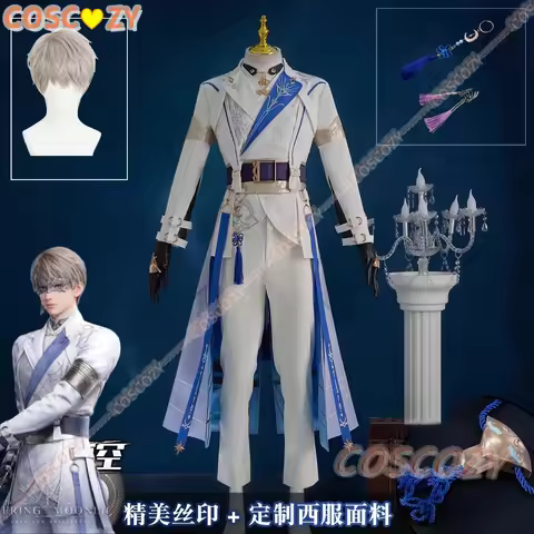 Love and Deepspace Xavier Lumiere Cosplay Costume Wig Shenxinghui Shimmering Moonlight Uniform Earri